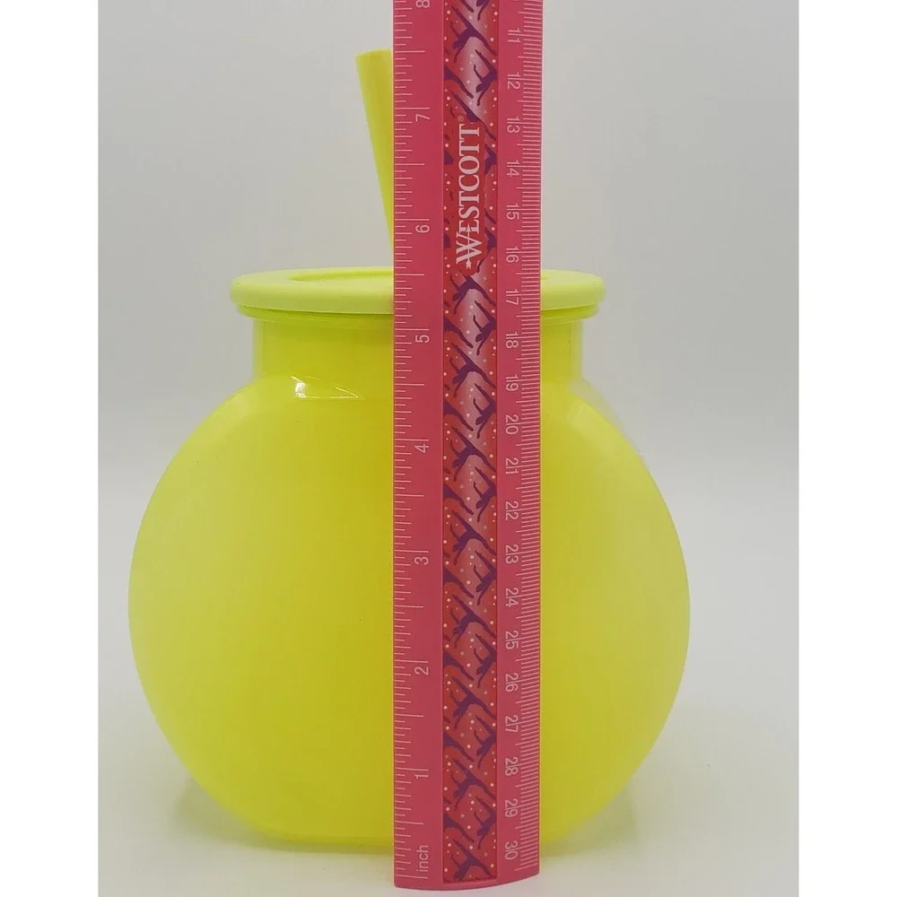 Color Changing Fishbowl Tumbler 40oz Lid & Straw Yellow Reusable Mainstays